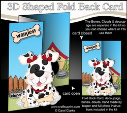 3D Shaped No-Hole Fold Back Mini Kit - Little Spotty Dog Mitzi