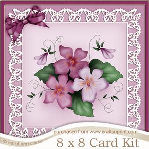 8 x 8 Pretty Viola Kit with 3D Decoupage