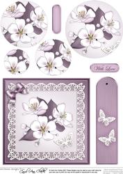 Apple Blossom Quick Card with Circle Pyramage Topper