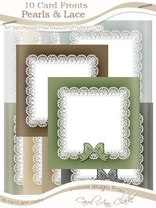 Square Pearls and Lace Card Fronts Kit