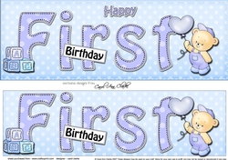 Large DL HAPPY FIRST BIRTHDAY 3D decoupage