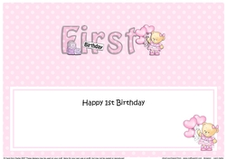 Large DL HAPPY FIRST BIRTHDAY insert
