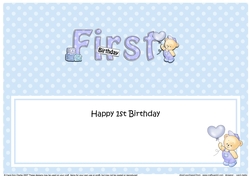 Large DL HAPPY FIRST BIRTHDAY insert