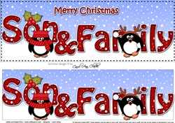 Large DL Merry Christmas SON & FAMILY 3D decoupage 
