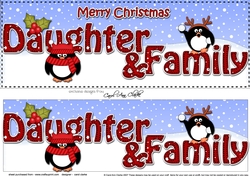 Large DL Merry Christmas DAUGHTER & FAMILY 3D decoupage