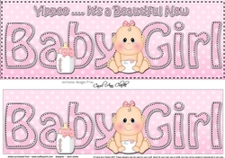 Large DL YIPPEE ... ITS A BEAUTIFUL NEW BABY GIRL 3D decoupage