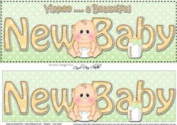 Large DL YIPPEE ... A BEAUTIFUL NEW BABY 3D decoupage