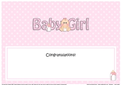 Large DL NEW BABY GIRL insert