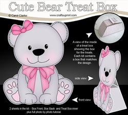 3D Cute Bear Treat Box Gift Set Mini Kit - Cute Little Bessy Bear