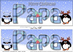 Large DL Merry Christmas PAPA 3D decoupage 