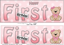 Large DL HAPPY FIRST BIRTHDAY 3D decoupage