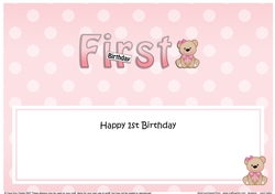 Large DL HAPPY FIRST BIRTHDAY insert