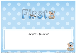 Large DL HAPPY FIRST BIRTHDAY insert