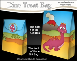 3D Gift Bag Mini Kit - Cute Little Dinosaur Smileysaur