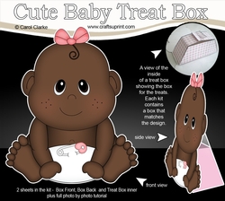 3D Cute Baby Treat Box Gift Set Mini Kit - Cute Little Ethnic Baby Girl Ronna