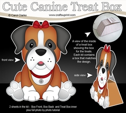 3D Cute Canine Treat Box Gift Set Mini Kit - Little Boxer Dog Missy