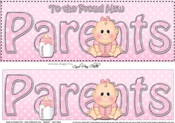 Large DL TO THE PROUD NEW PARENTS 3D decoupage