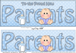 Large DL TO THE PROUD NEW PARENTS 3D decoupage