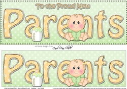 Large DL TO THE PROUD NEW PARENTS 3D decoupage