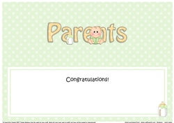 Large DL TO THE PROUD NEW PARENTS insert