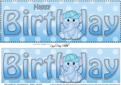 Large DL HAPPY BIRTHDAY 3D decoupage