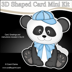 3D Shaped Card  Kit - Cute Little Panda Chi Chi