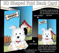 3D Shaped No-Hole Fold Back Mini Kit - Little Westie Dog Jock