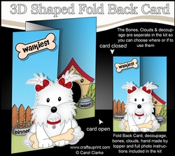 3D Shaped No-Hole Fold Back Mini Kit - Little Westie Dog Jess