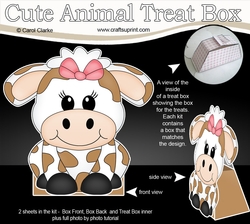 3D Cute Animal Treat Box Gift Set Mini Kit - Cute Little Milly Moo Cow