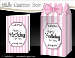 3D Candy Stripe Milk Carton Treat Box Mini Kit