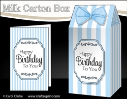 3D Candy Stripe Milk Carton Treat Box Mini Kit