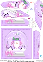 Cute Penguin - Christmas Snowglobe Fan Pyramage Topper
