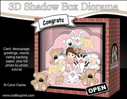 3D Shadow Box Card Mini Kit  -  The Hug-a-Bear Soft Toy Shop