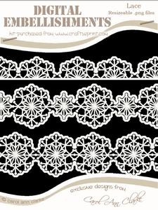Pretty Snowflake Lace Borders Digital Embellishments