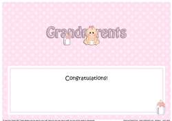 Large DL TO THE PROUD NEW GRANDPARENTS insert