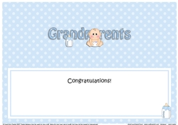 Large DL TO THE PROUD NEW GRANDPARENTS insert
