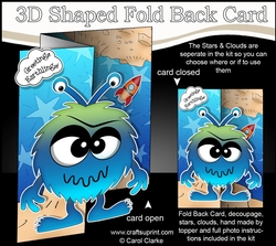 3D Shaped No-Hole Fold Back Mini Kit - Cute Alien Ruga