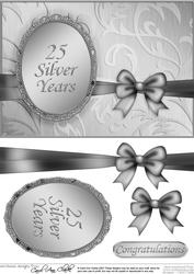 A5 Elegant Metallic Greeting Quick Card with 3D Decoupage
