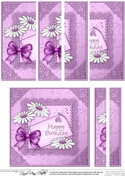 Daisies on Metallic Lace Quick Card with Side Stacker