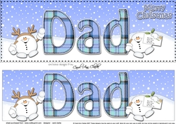 Large DL Merry Christmas DAD 3D decoupage 