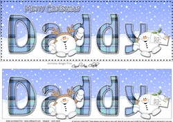 Large DL Merry Christmas DADDY 3D decoupage