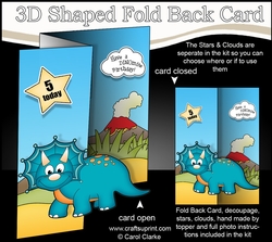 3D Shaped No-Hole Fold Back Mini Kit - Cute Little Dinosaur Fetch