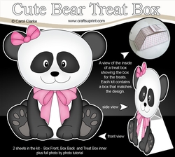 3D Cute Bear Treat Box Gift Set Mini Kit - Cute Little Panda Bear Su Ling