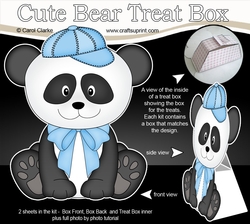 3D Cute Bear Treat Box Gift Set Mini Kit - Cute Little Panda Bear Chi Chi