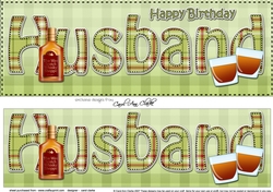 Large DL Happy Birthday HUSBAND 3D decoupage