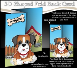 3D Shaped No-Hole Fold Back Mini Kit - Little Boxer Dog Bruiser