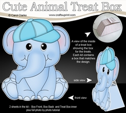 3D Cute Animal Treat Box Gift Set Mini Kit - Cute Little Levi Elephant