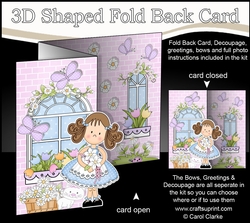 3D Shaped No-Hole Fold Back Mini Kit -  Country Cottage Girlz Zoe has Pretty Flowers