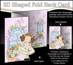 3D Shaped No-Hole Fold Back Mini Kit -  Country Cottage Girlz Zoe has Pretty Flowers
