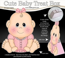 3D Cute Baby Treat Box Gift Set Mini Kit - Cute Little Baby Girl Bea